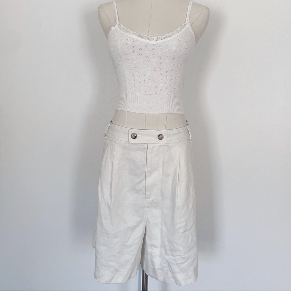Madewell- Clarke Pleated Shorts, Travel Linen-Blend